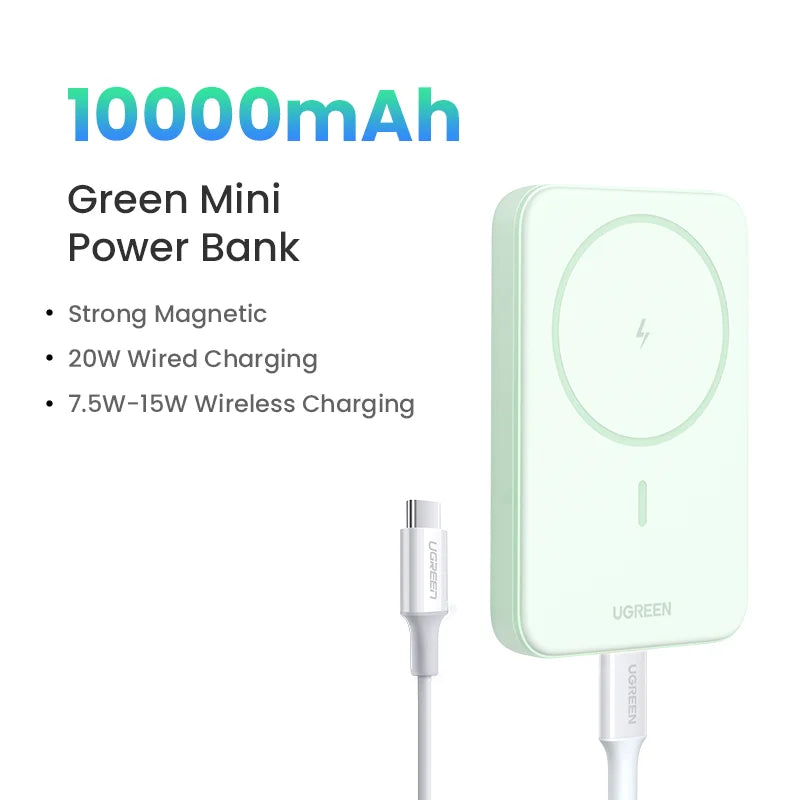 Tidesmit 10000mAh Magnetic Power Bank with Fast Charging Stand Green 10000mAh Tidesmit