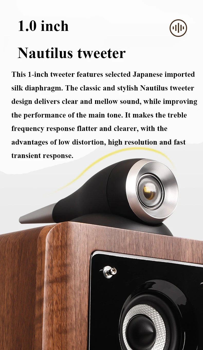 HiFi Bookshelf Passive Speakers 6.5-inch Three-way Frequency Division 130W Output Power Household Speakers 3-inch Midrange Unit