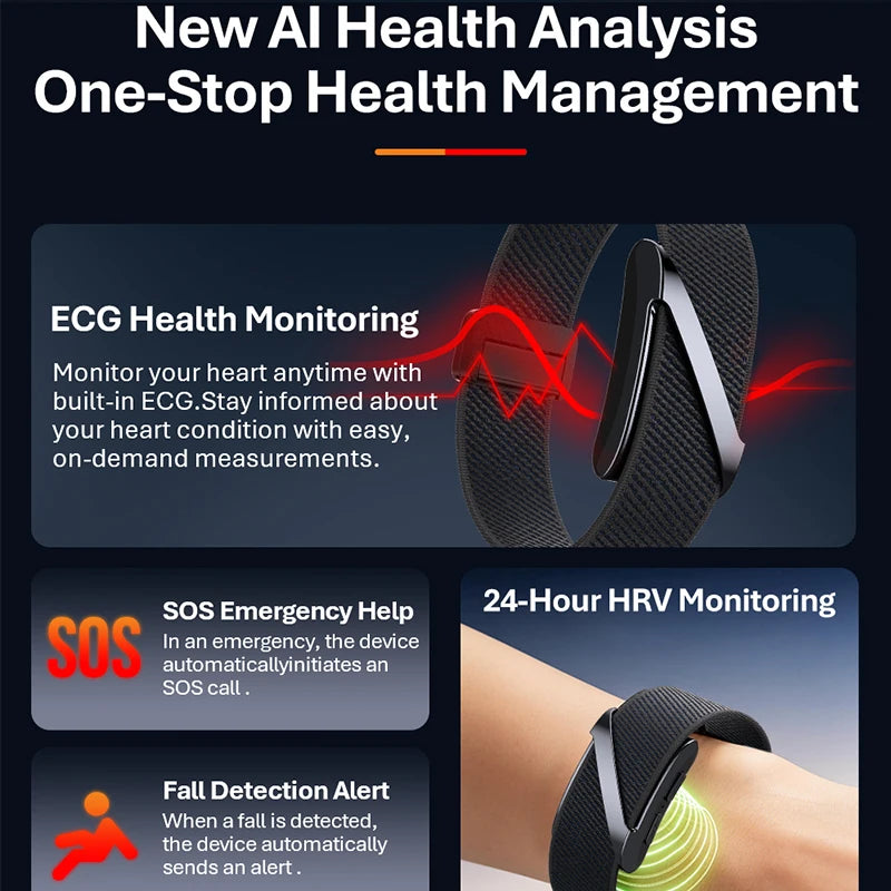 VALDUS VANTA ECG Smartwatch Man Woman SOS Fall Reminder Fitness Tracker Heart Rate Blood Pressue Sleep Monitor 2026 New Bracelet
