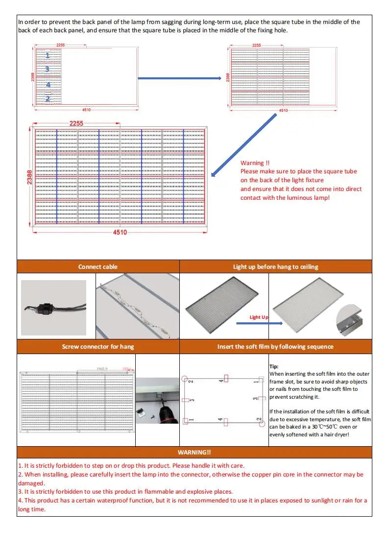 Led Fabric Ceiling Light Box Car Beauty Light Box for Car Wash Auto Repair Workshop Showroom Manufacturer