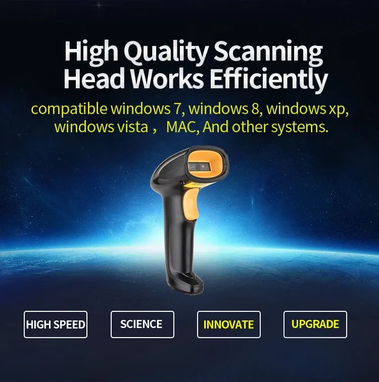 EV-J08 CHEAPEST 1D barcode scanner 2D Omnidirectional Barcode Scanner QR Code Desktop Barcode Reader for Supermarket Auto Sense