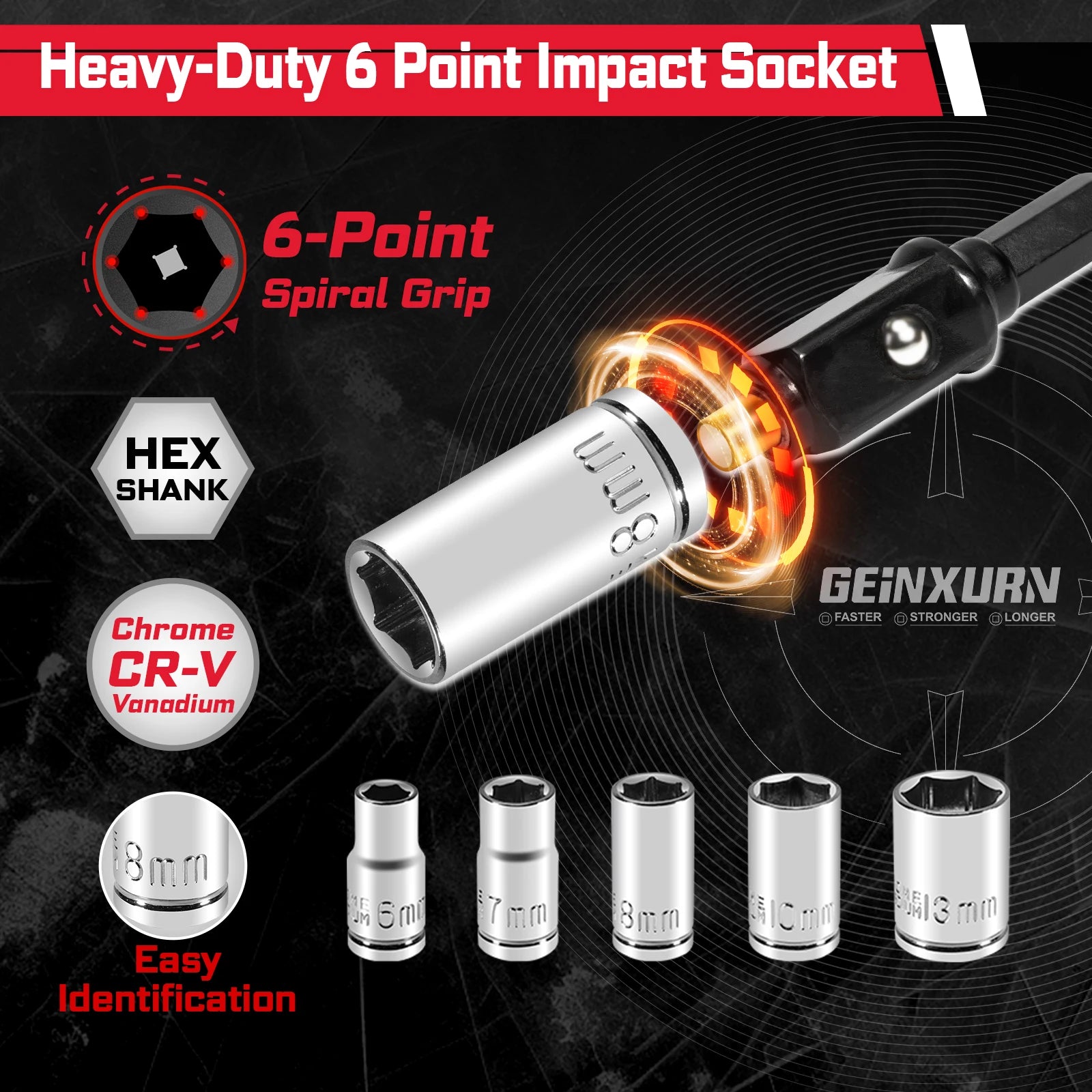 Geinxurn Tools Set Packaged with Screwdriver Bit,Mini Wrench,Socket Driver,Step Drill,Socket Adapter and Bit Holder for DIY
