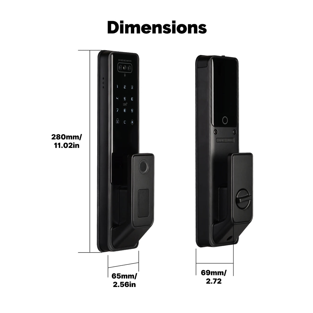 MOES Tuya WiFi Smart Door Lock Facial Palm Vein Recognition Remote Fingerprint Password IC Card Unlock Indoor Battery Powered