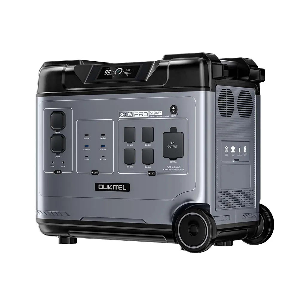 OUKITEL P5000 Pro Portable Power Station 5120Wh Solar Generator LiFePO4 Battery Fast Charging Emergencies for Home Camping