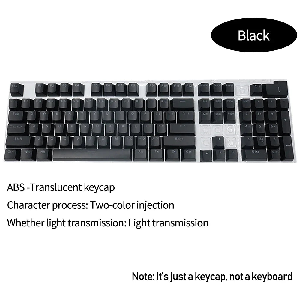 104 Key OEM Backlit Keycaps Set ABS Keycaps Double Shot Cyan White Key Caps for Mx Cherry Gateron Switch Mechanical Keyboard Kit
