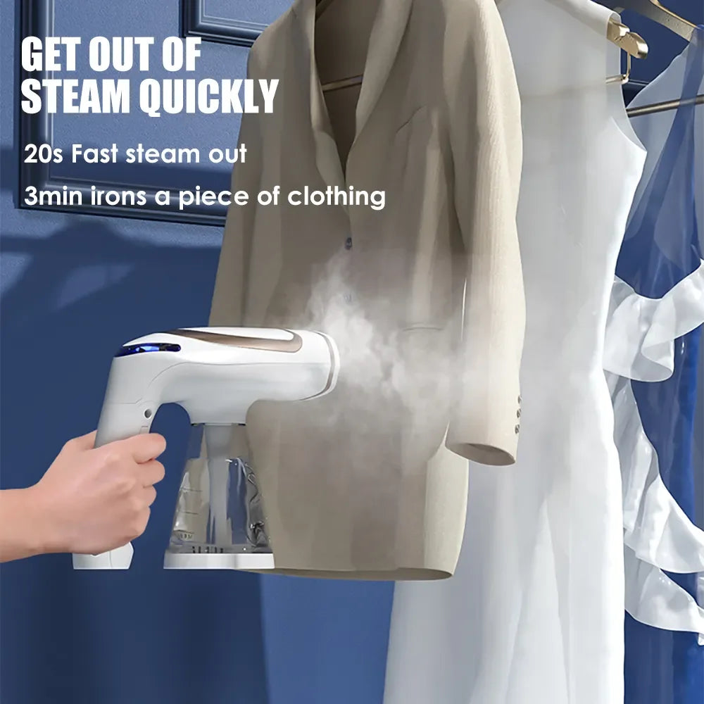 Tidesmit 1600W foldable handheld garment steamer showing side profile for compact travel and home ironing usage