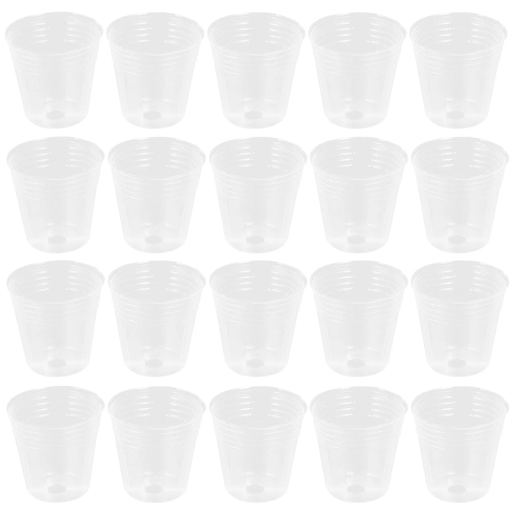 50 Pcs Clear Plastic Nursery Pots Transparent Starter Cups With Drainage For Succulents Flower Garden Supplies