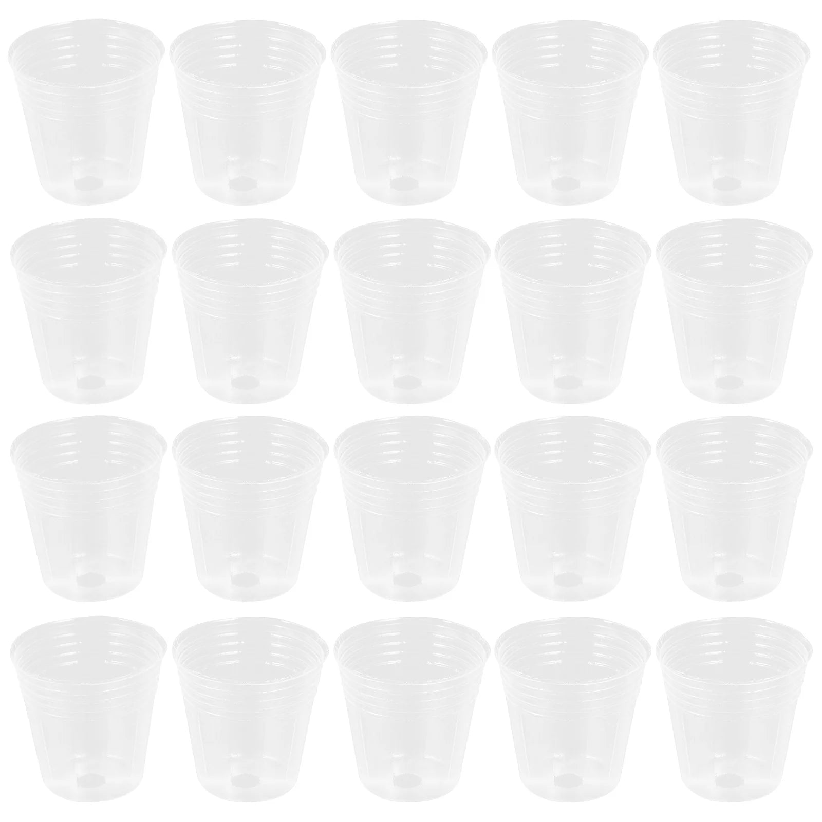 50 Pcs Clear Plastic Nursery Pots Transparent Starter Cups With Drainage For Succulents Flower Garden Supplies