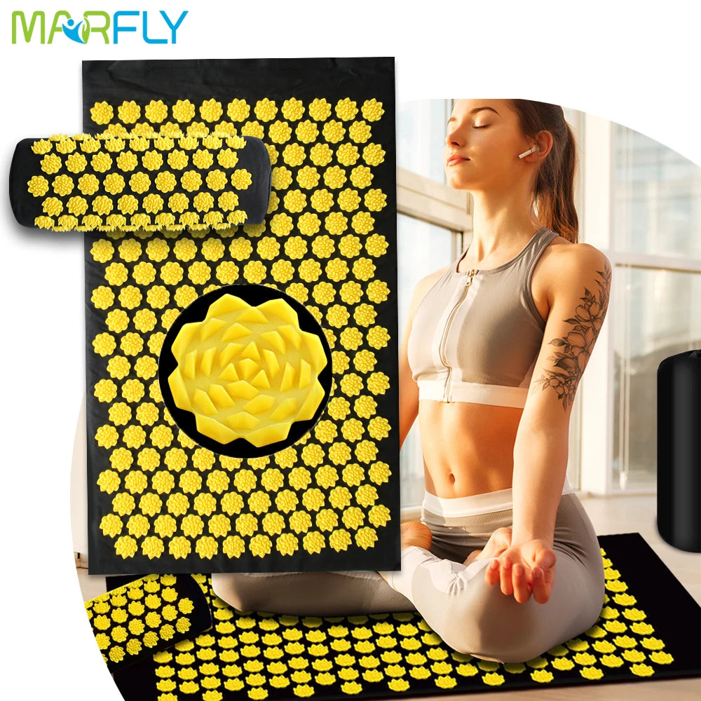 Acupressure Massage Mat for Back and Neck Pain Relief - Tidesmit Back Massage Instrument Tidesmit
