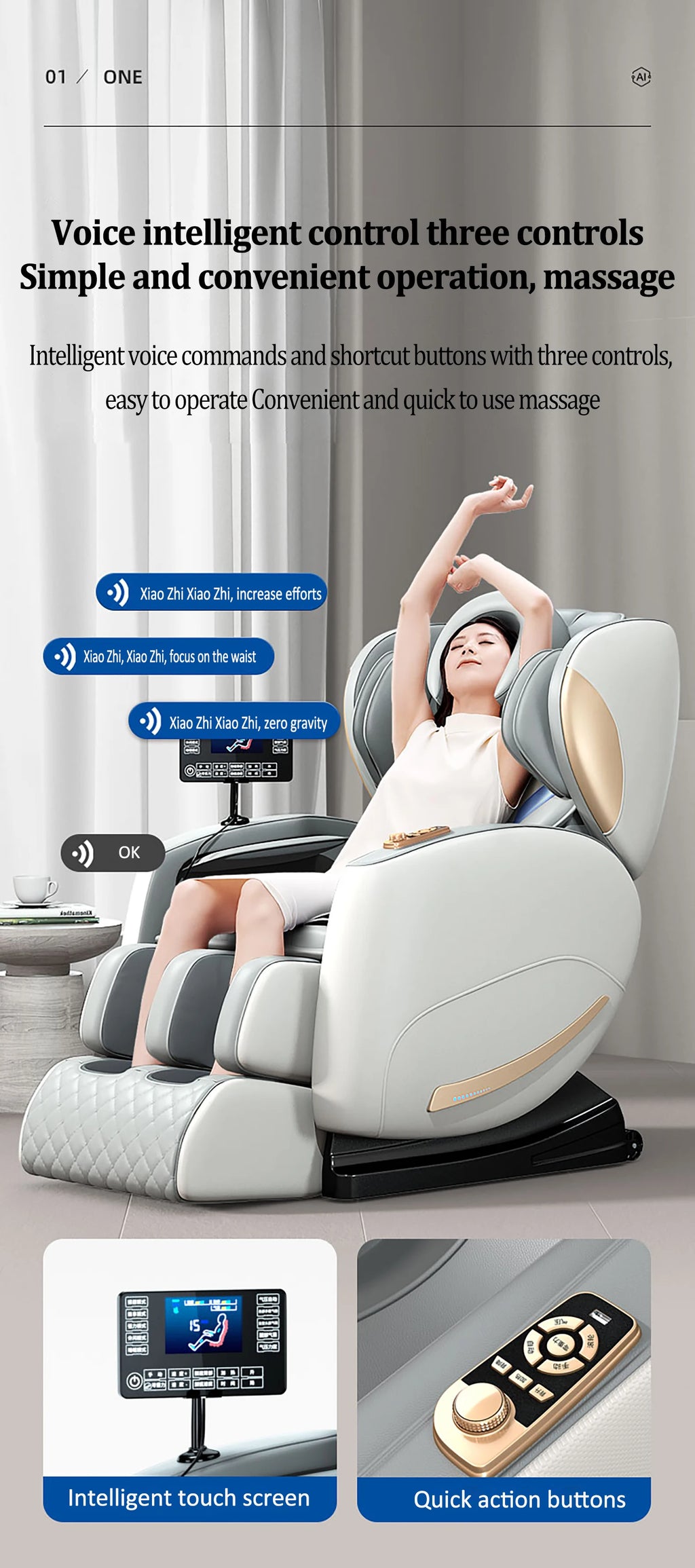 Electric Massage Chair Zero Gravity with Voice Control - Tidesmit Massage Chairs Tidesmit