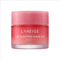 Laneige Lip Sleeping Mask EX in Berry, a hydrating 20g pink glass jar for soft, plump, wrinkle-free lips.