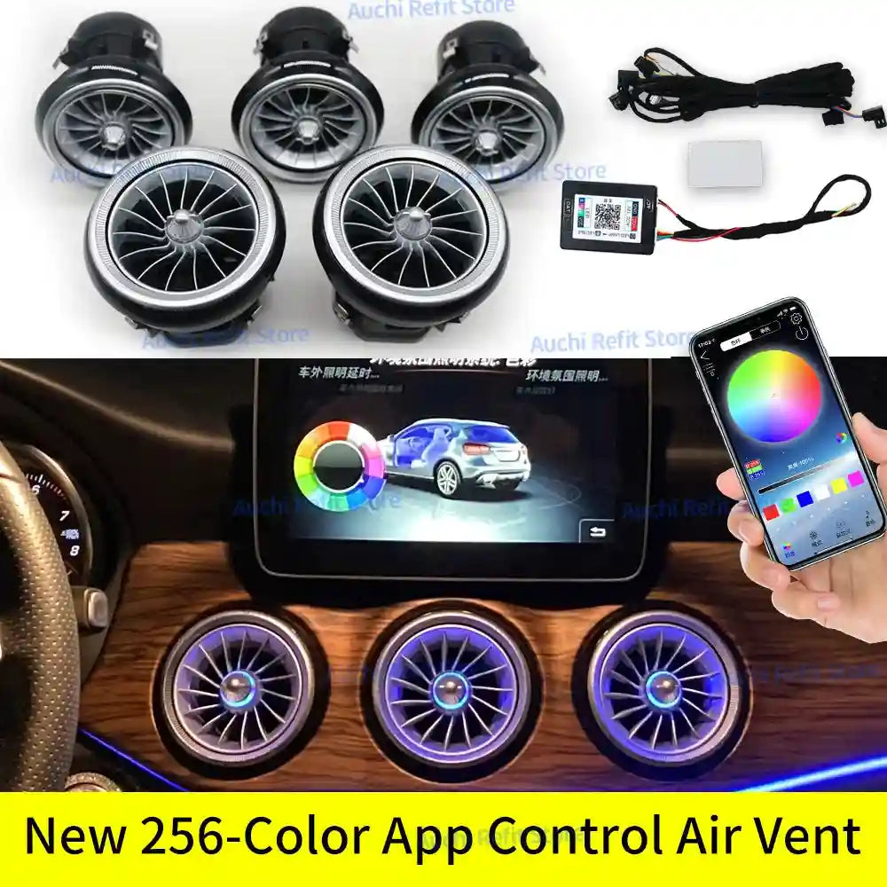 Mercedes-Benz LED Ambient Air Vent Kit - 12/256 Color RGB Interior Upgrade EQS APP Vent CN Tidesmit