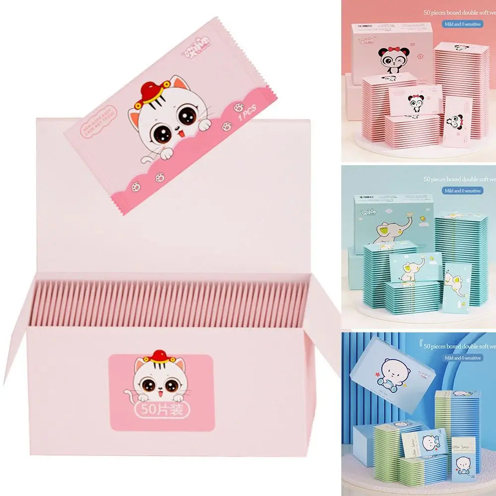 50pcs Fashion Disinfection Baby Wet Wipes Non woven fabric Portable Moist Paper Hand Cleaning Tissue Home