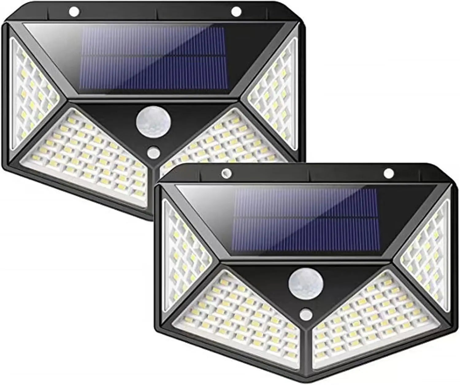 4Pack 100 LED Outdoor Solar Lights with Motion Sensor and 3 Lighting Modes, IP65 Waterproof Solar Wall Lights Ideal for Garden Patio Yard