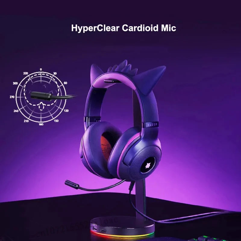 Razer Gengar Kraken Kitty V2 RGB Wired Gaming Headset - Gengar Purple Tidesmit