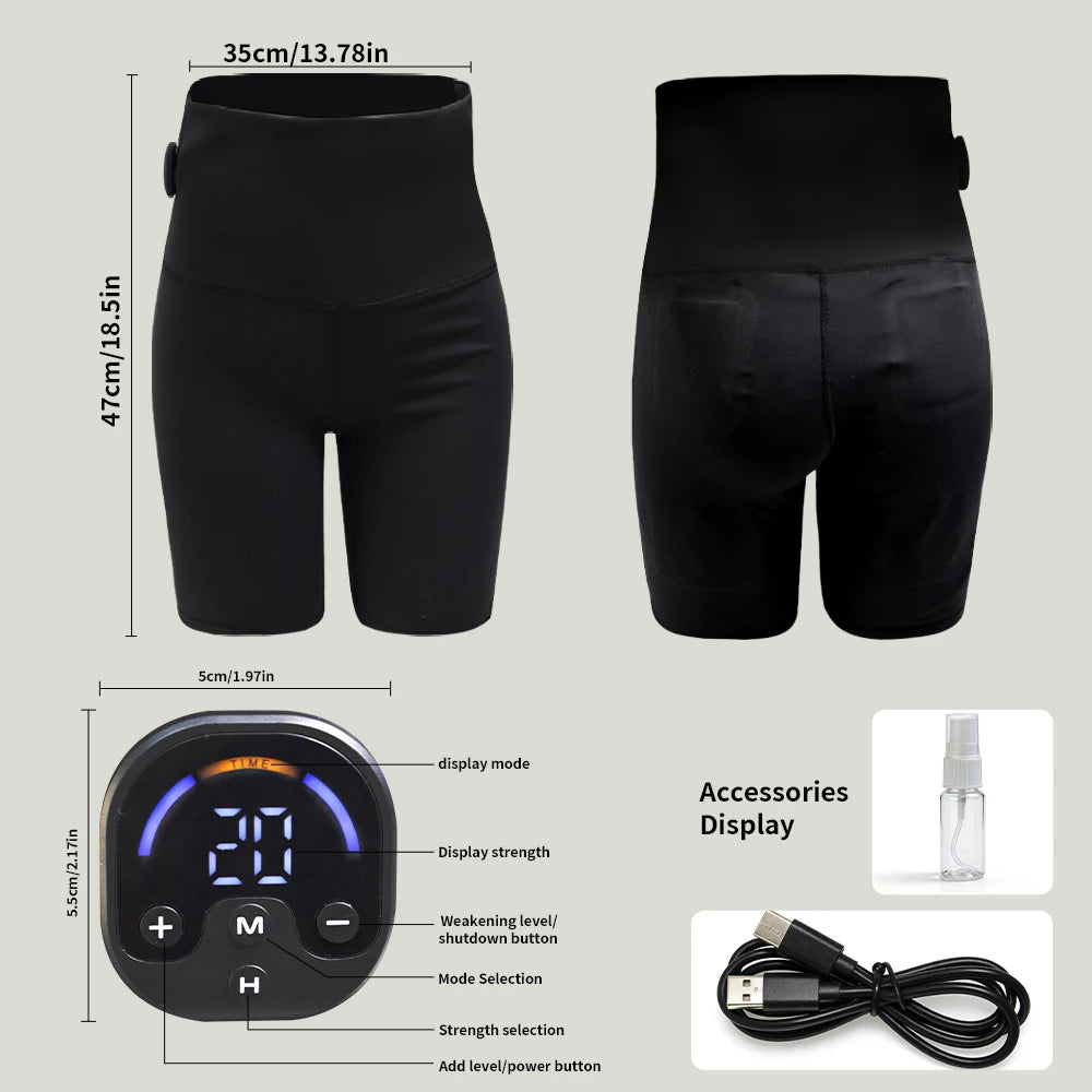 EMS Microcurrent Buttock Lifting Shorts | Yoga Fitness Trainer Body Shaping Massage Equipment Tidesmit