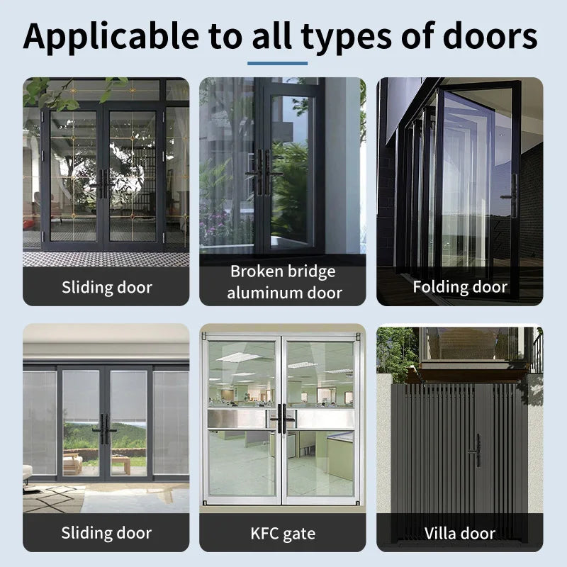Tuya App Smart Door Lock Waterproof Fingerprint Password Card Bridge-Cut For Outdoor Pull Push Sliding Grille Door