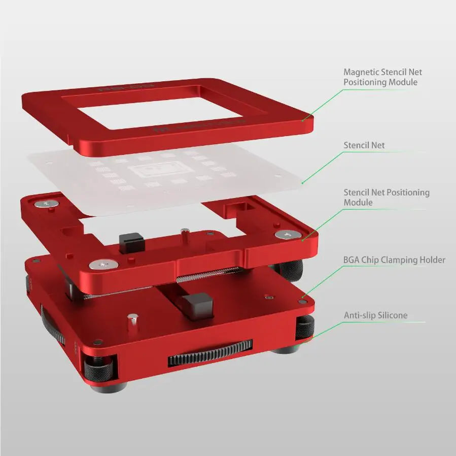 Martview RB03 RB-03 Fullset Multi-functions Automatic Positioning Universal BGA Reballing Station Holder Template - 97pcs Nets