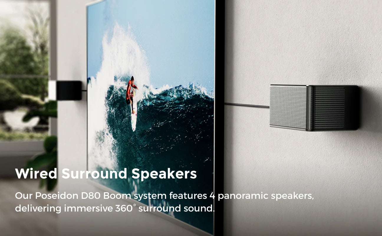 ULTIMEA 7.1 Surround Sound System 500W Sound Bar for TV with 6.5" Subwoofer&4 Wired Surround Speakers, Home Theater Sound System