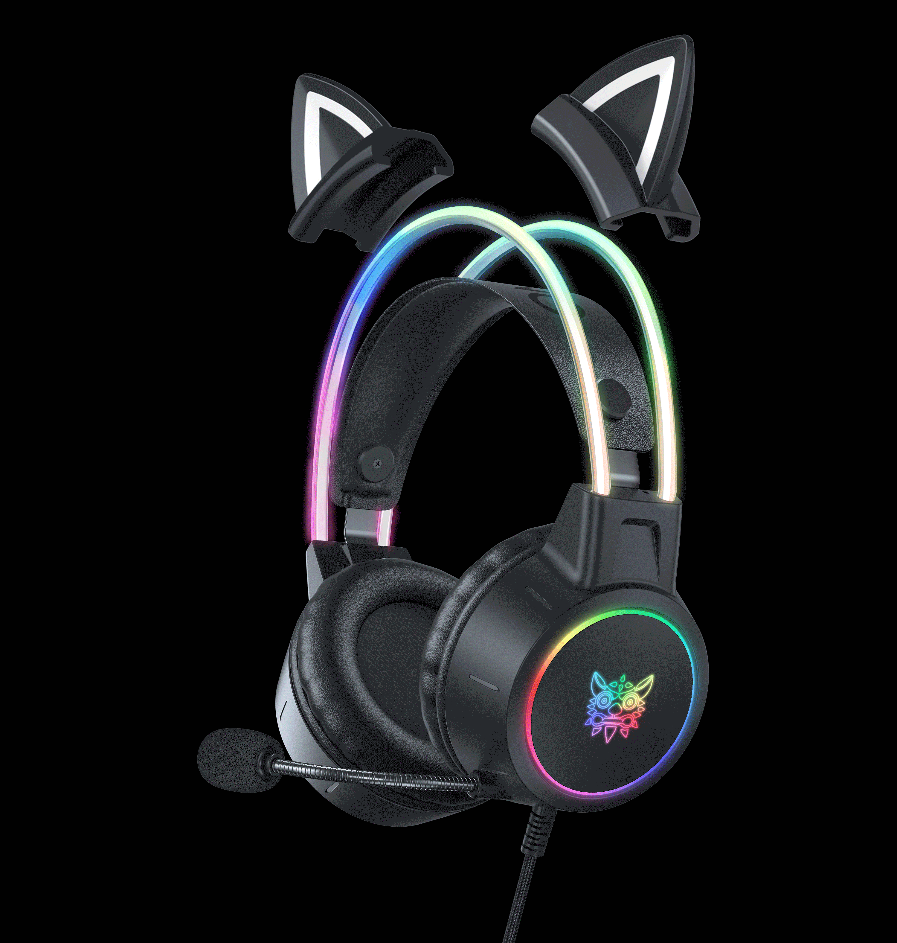 Gaming Headset with Mic - Wired RGB Over-Ear Headphones by Tidesmit Tidesmit