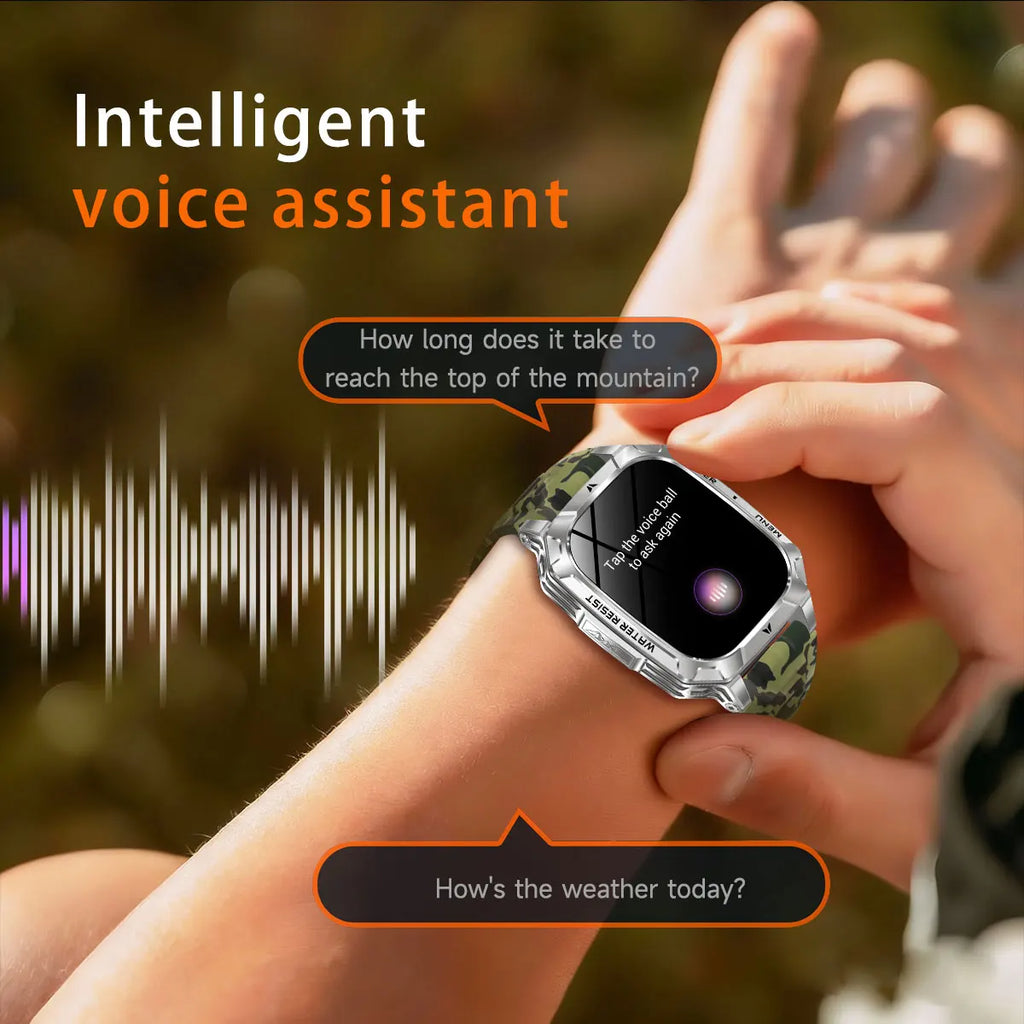 2026 New 1400mAh Big Battery Smart Watch Men Outdoor GPS Flashlight 10ATM Waterproof Bluetooth Call AMOLED HD Sports Smartwatch
