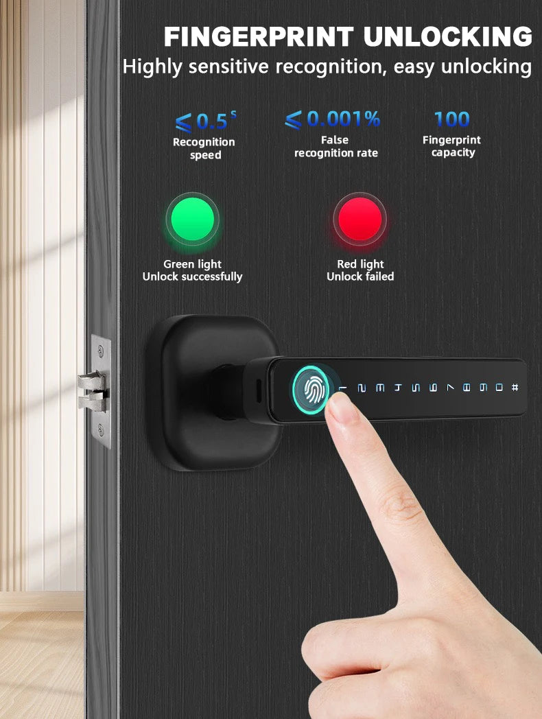 Fingerprint Door Lock: Tuya Bluetooth Smart Entry - M6 Series Tidesmit