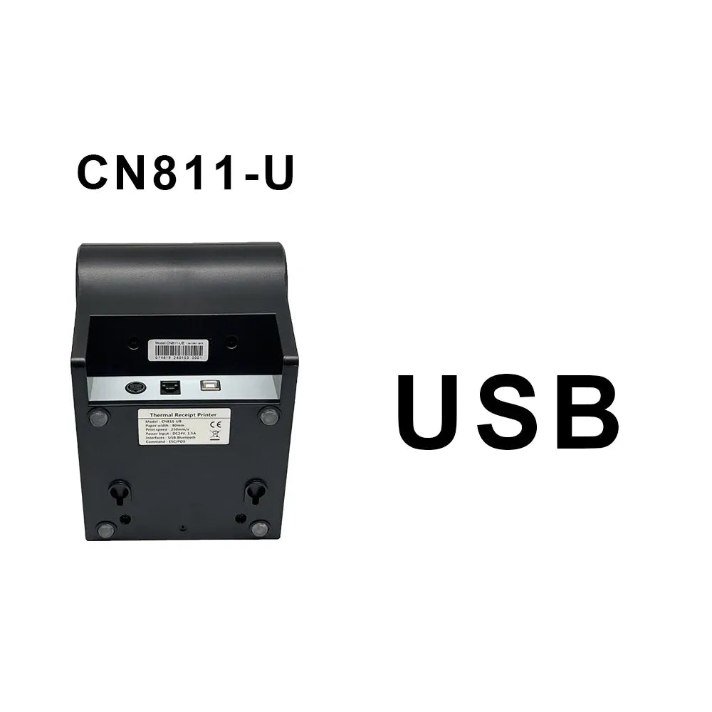 Thermal receipt printer back panel with USB connectivity only.