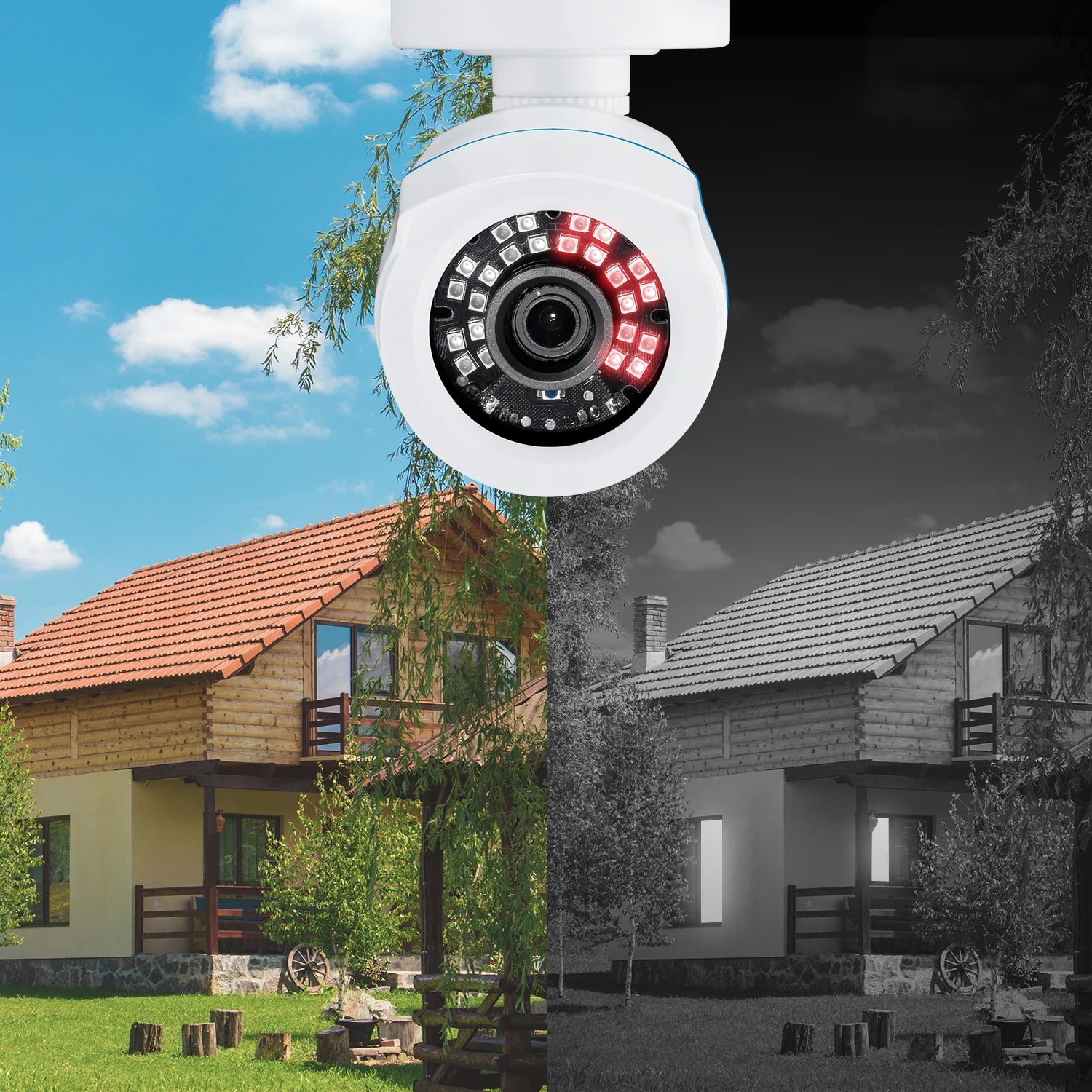 ZOSI HD 1080P 2MP H.265 4-in-1 CCTV Video Home Security IR Night Vision Weatherproof Bullet Camera for Surveillance System