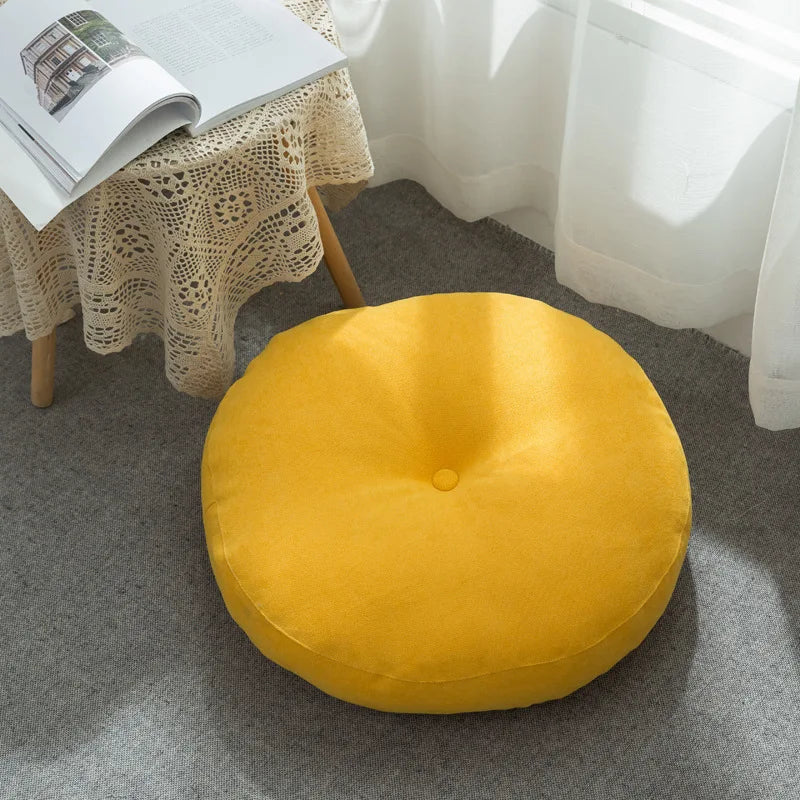 Round Shape Linen Seat Cushion Silk Cotton Core Tatami Cushion Pillow Home Decoration Soft Car Sofa Cushion Flax Round Sitting