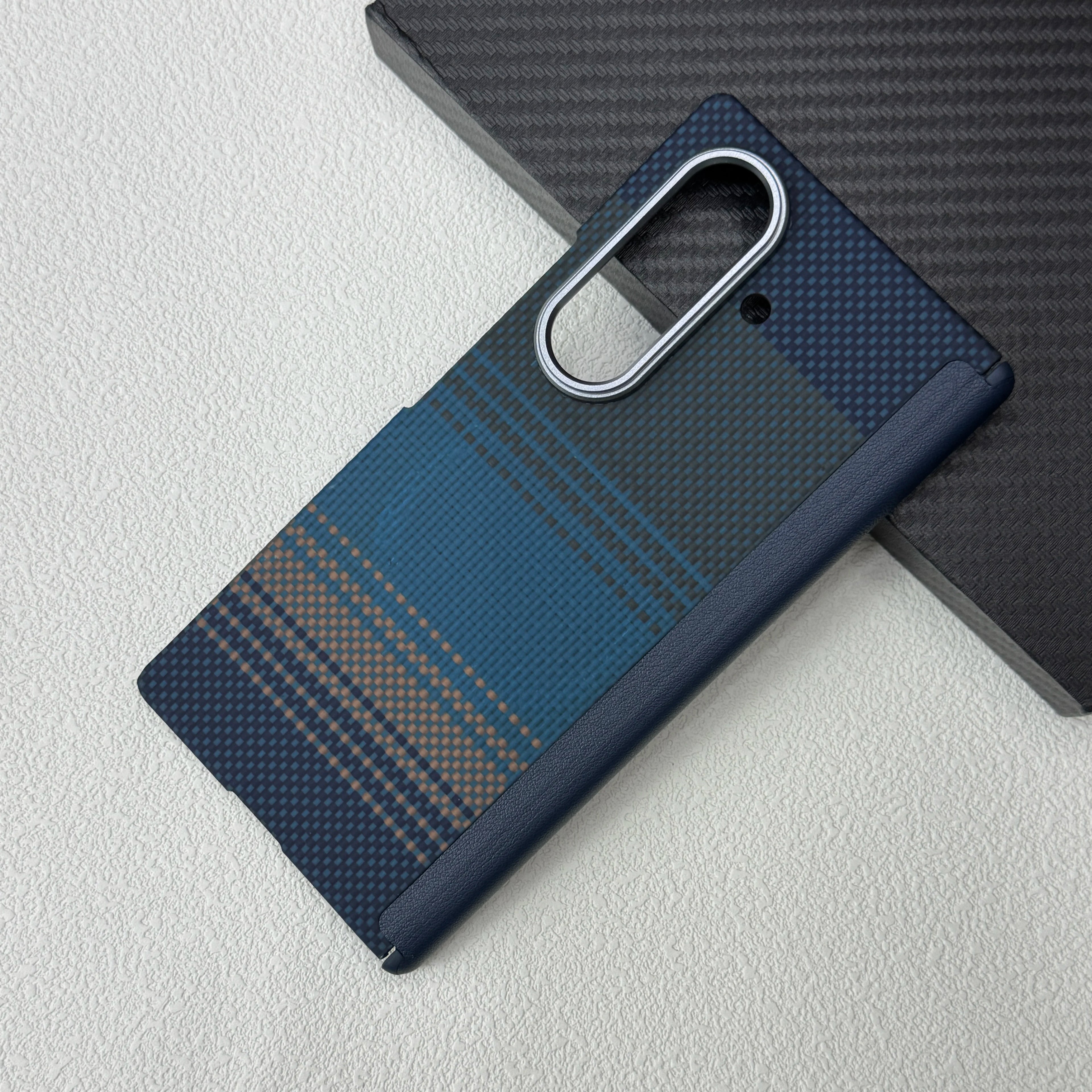 Samsung Galaxy Z Fold 7 Case: Slim Aramid Fiber Magnetic Cover Blue Galaxy Z Fold7 Tidesmit
