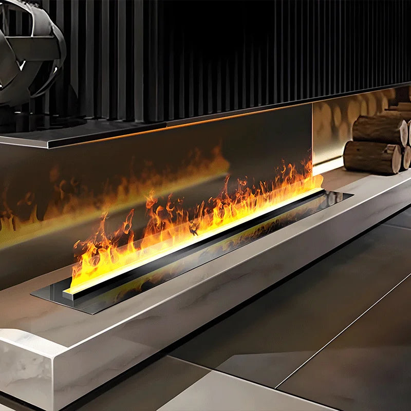 Water Steam Fireplace TV Decoration Indoor Fake Fire 3D LED Plug-in Modern Smart Electric Atomization APP Fireplace