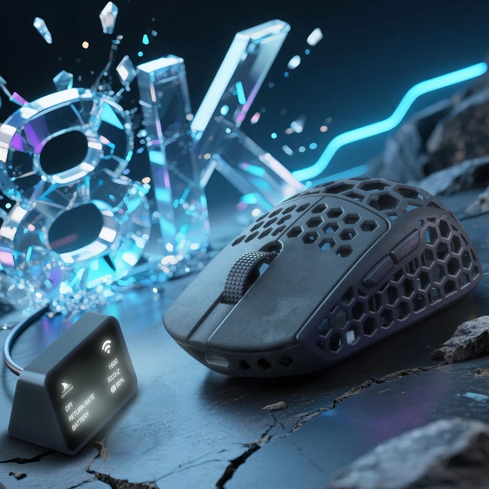 Darmoshark M5Air V2 Forged Carbon Fiber Gaming Mouse Wireless 8K Macro Mouse 30KDPI  Finger Grip Small Hand Mice 30g Lightweight