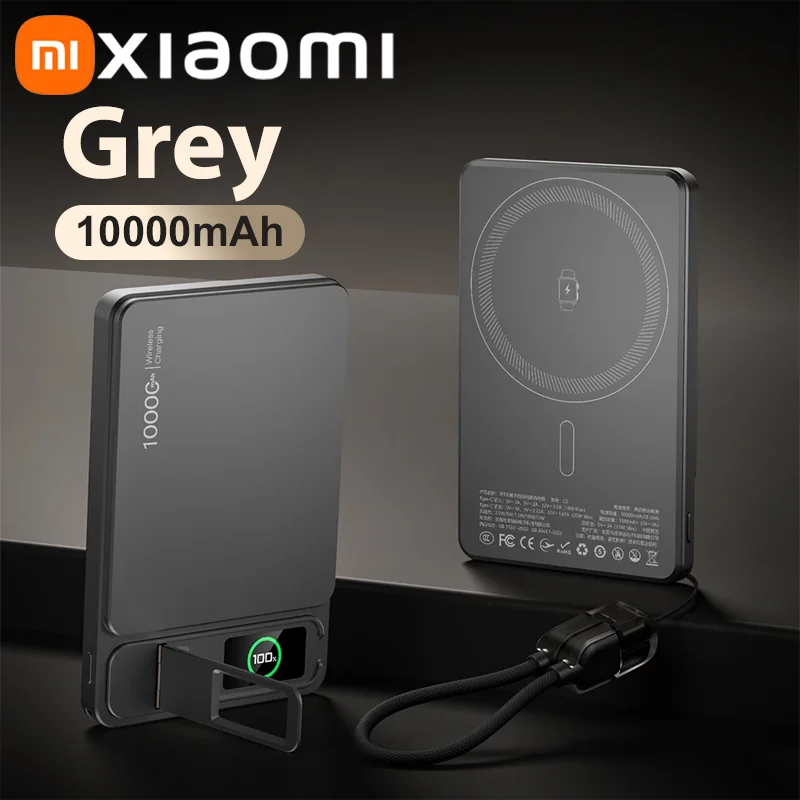 Tidesmit Magnetic Wireless Power Bank 10000mAh PD Fast Charging Grey 10000mAh Tidesmit