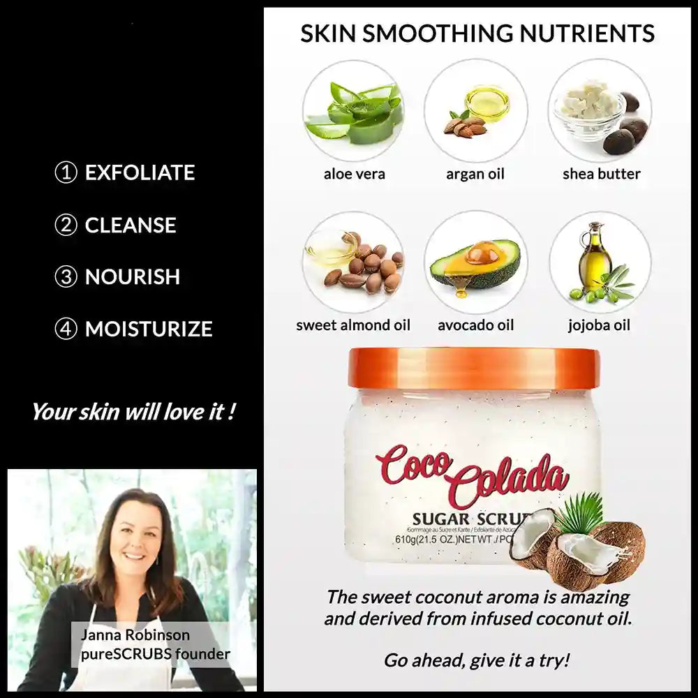 Shea Sugar Body Scrub Exfoliant - Natural Smoothing Treatment Scrubs Treatments Tidesmit