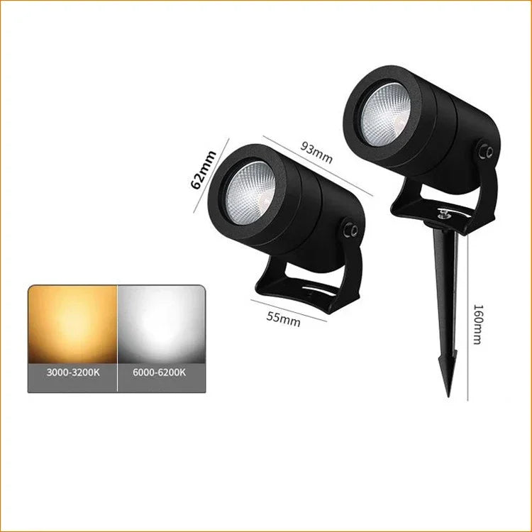 Waterproof Dimmable Outdoor LED Garden Lighting Spike Lawn Lamp Path Spotlights 5W 7W 10W 15W AC220V DC12V 24V for Garden