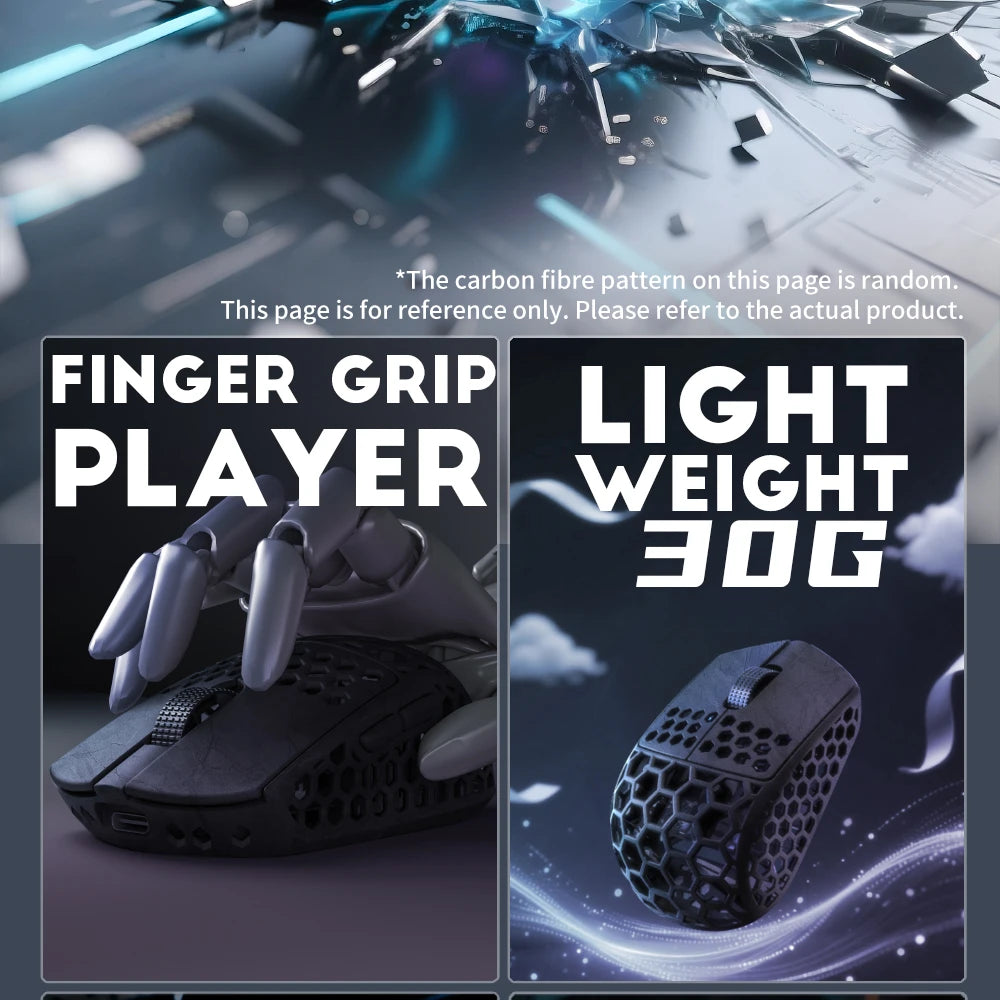 Darmoshark M5Air V2 Forged Carbon Fiber Gaming Mouse Wireless 8K Macro Mouse 30KDPI  Finger Grip Small Hand Mice 30g Lightweight
