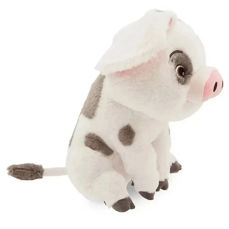 22cm soft Pua pig plush toy from Moana. Cute white and grey stuffed animal for kids’ bedroom decor or as a gift.