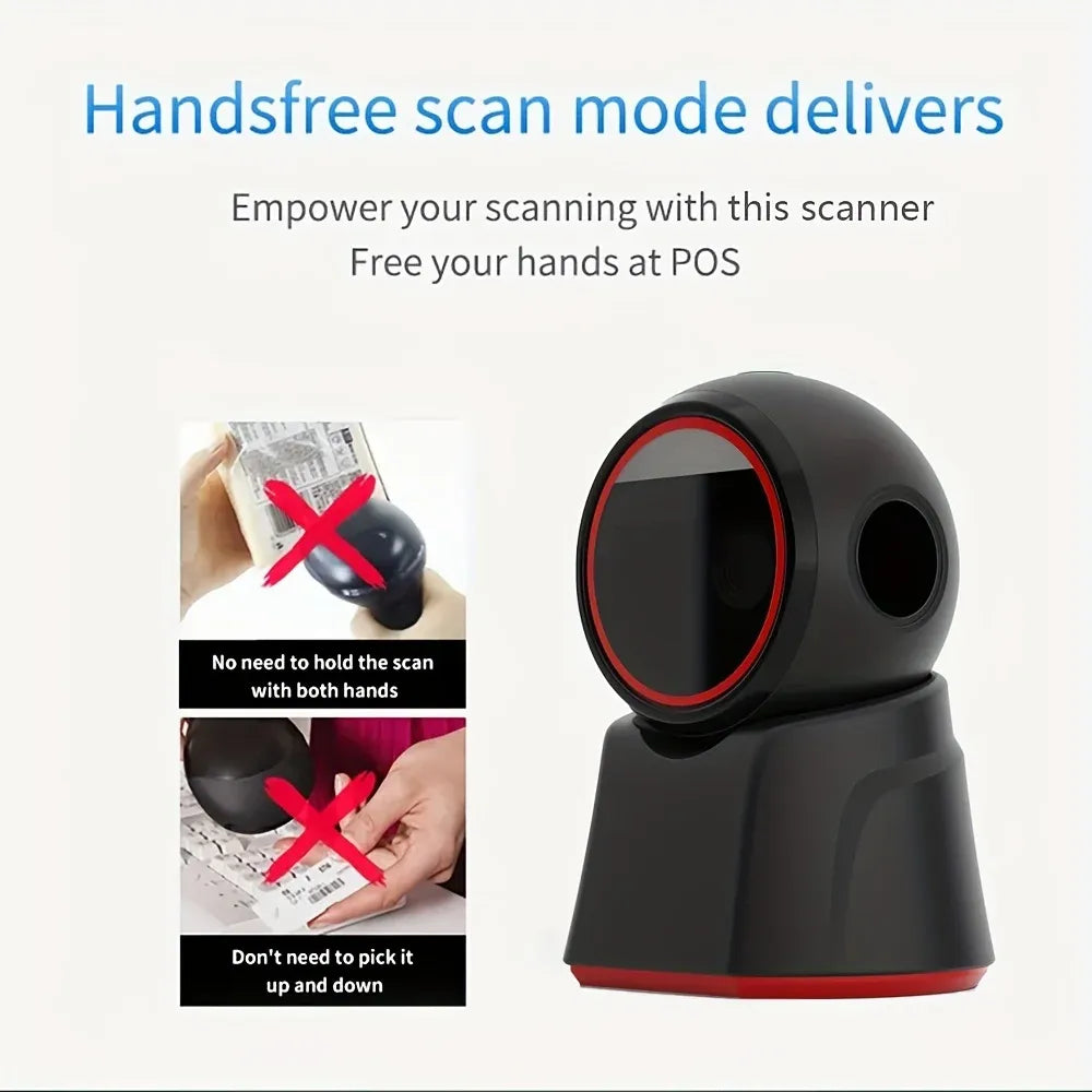 2D Barcode Scanner Desktop Omnidirectional Automatic 1D 2D QR Code Data Matrix PDF417 Bar Code Reader USB for Retail Supermarket
