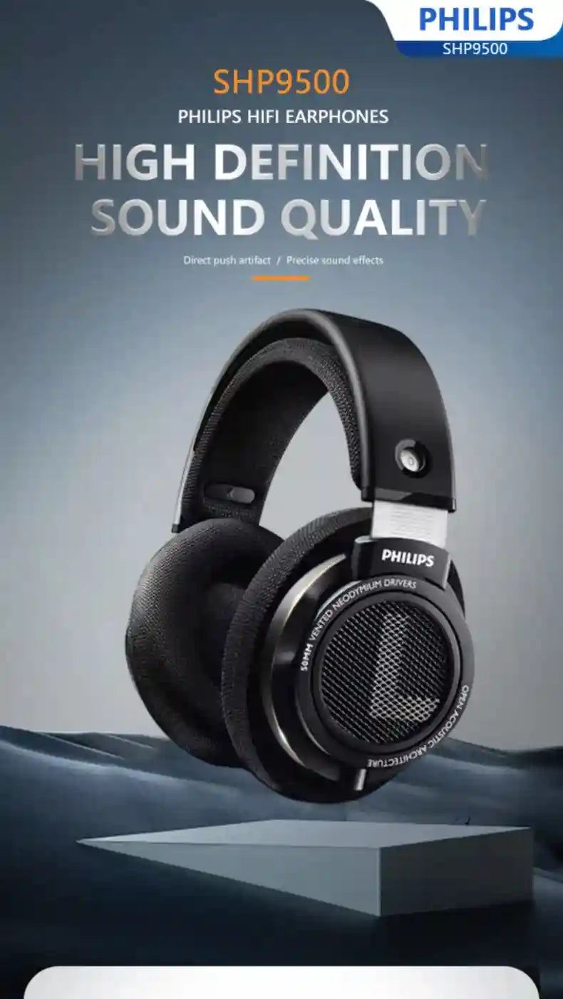 Wired HiFi Open Back Studio Headphones - Black Over Ear Monitor Tidesmit
