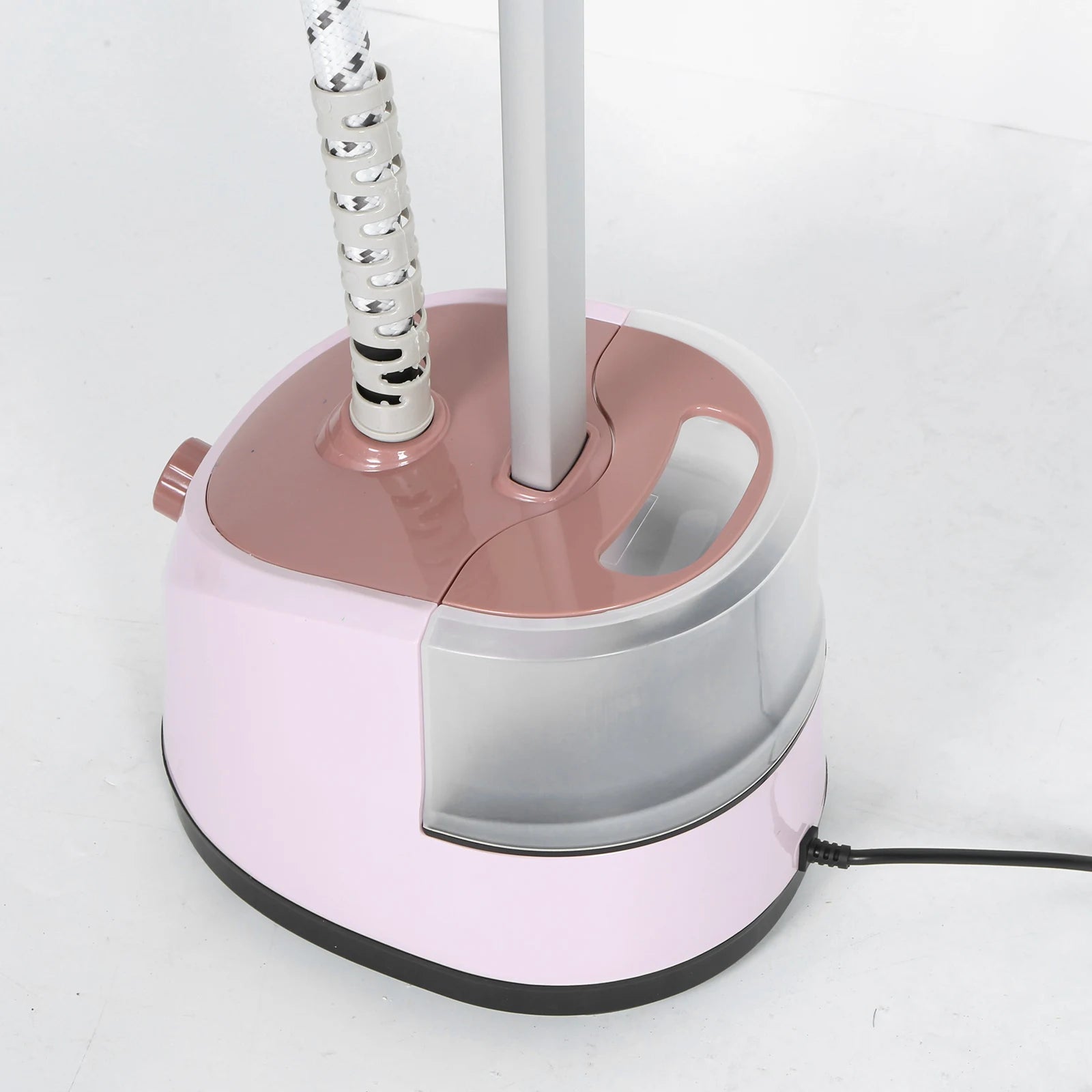 Tidesmit light pink standing garment steamer featuring dual flat and hanging ironing modes for professional fabric care