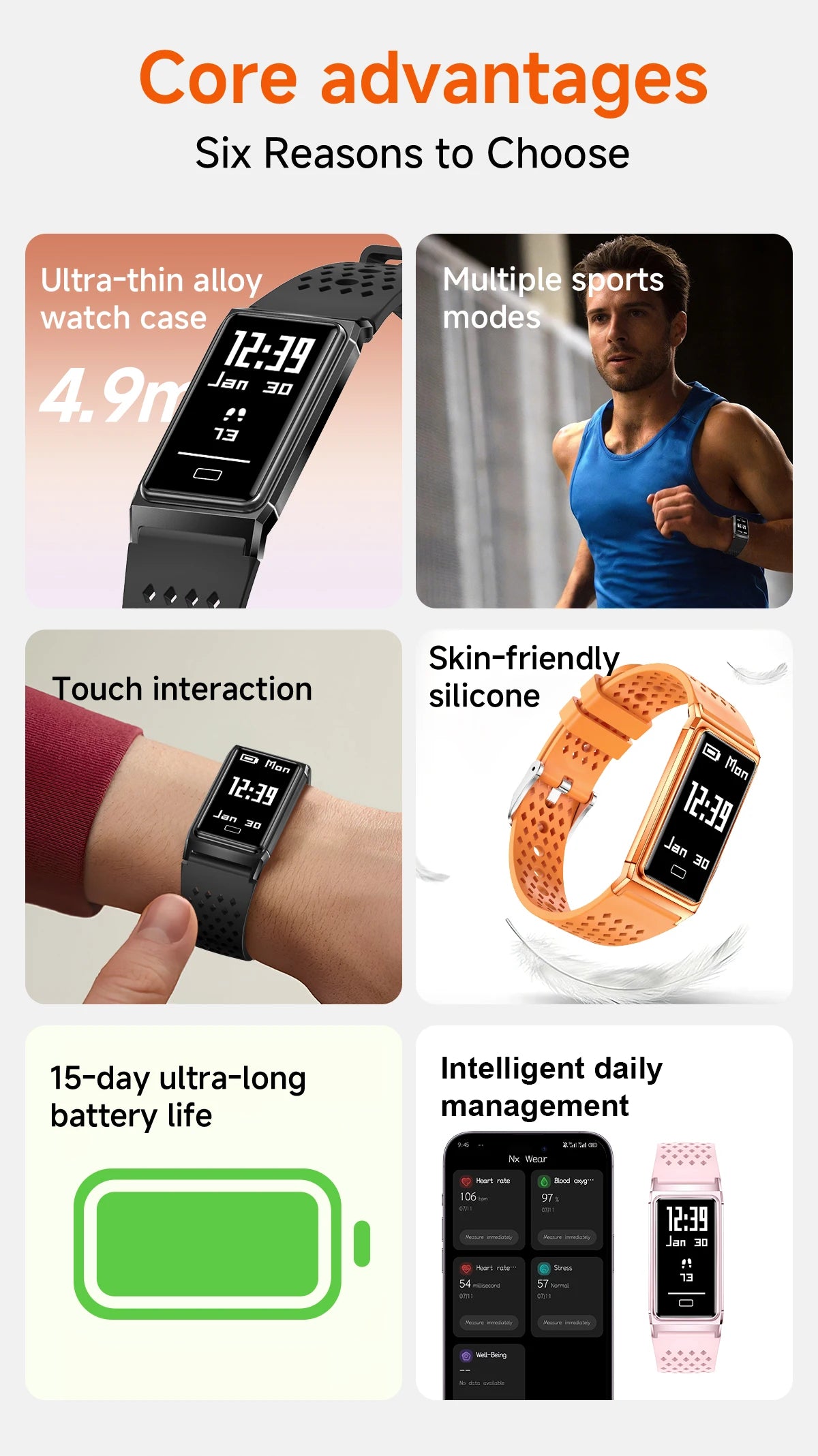 LIGE Women Smart Bracelet Heart Rate Sleep Monitor Health Band Waterproof Sports Fitness Tracker Men Smartwatch For Android iOS