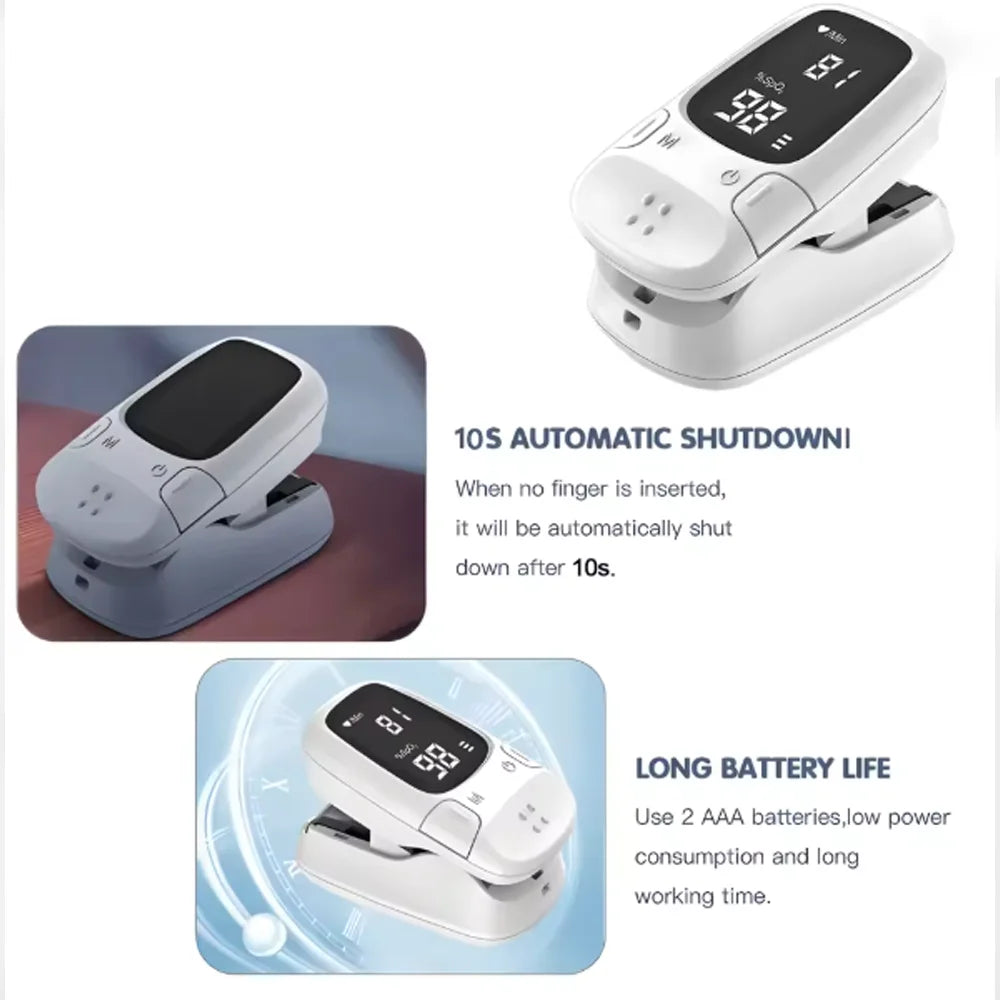 Fingertip Pulse Oximeter SpO2 Monitor Oxygen Saturation Monitor Pulse Rate Measuring Gauge Device Heart rate monitor