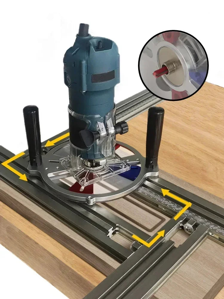 Trimming Machine Milling Groove Engraving Guide Rail Multi-functional Adjustable Backing Auxiliary Guide Bracket WoodworkingTool