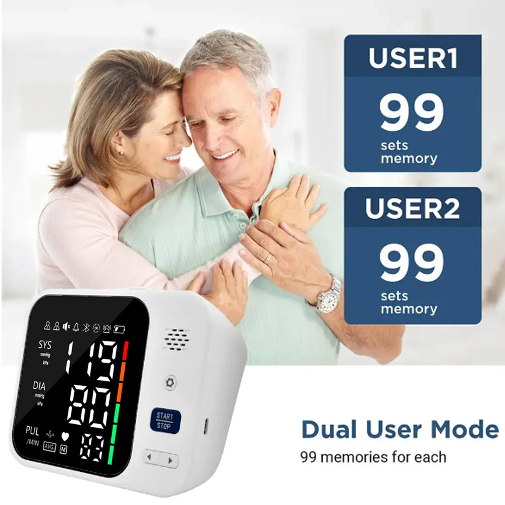Automatic Tonometer Upper Arm Blood Pressure Monitor High Accurate Pressure Measure Tool Sphygmomanometer Tensiometer BP Monitor
