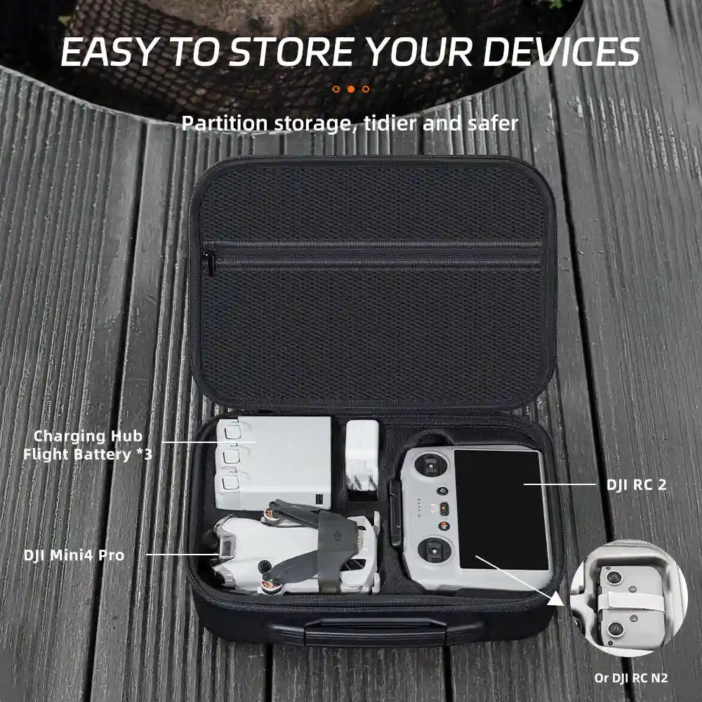DJI Mini 4 Pro Hard EVA Carrying Case - Waterproof Travel Protection Tidesmit