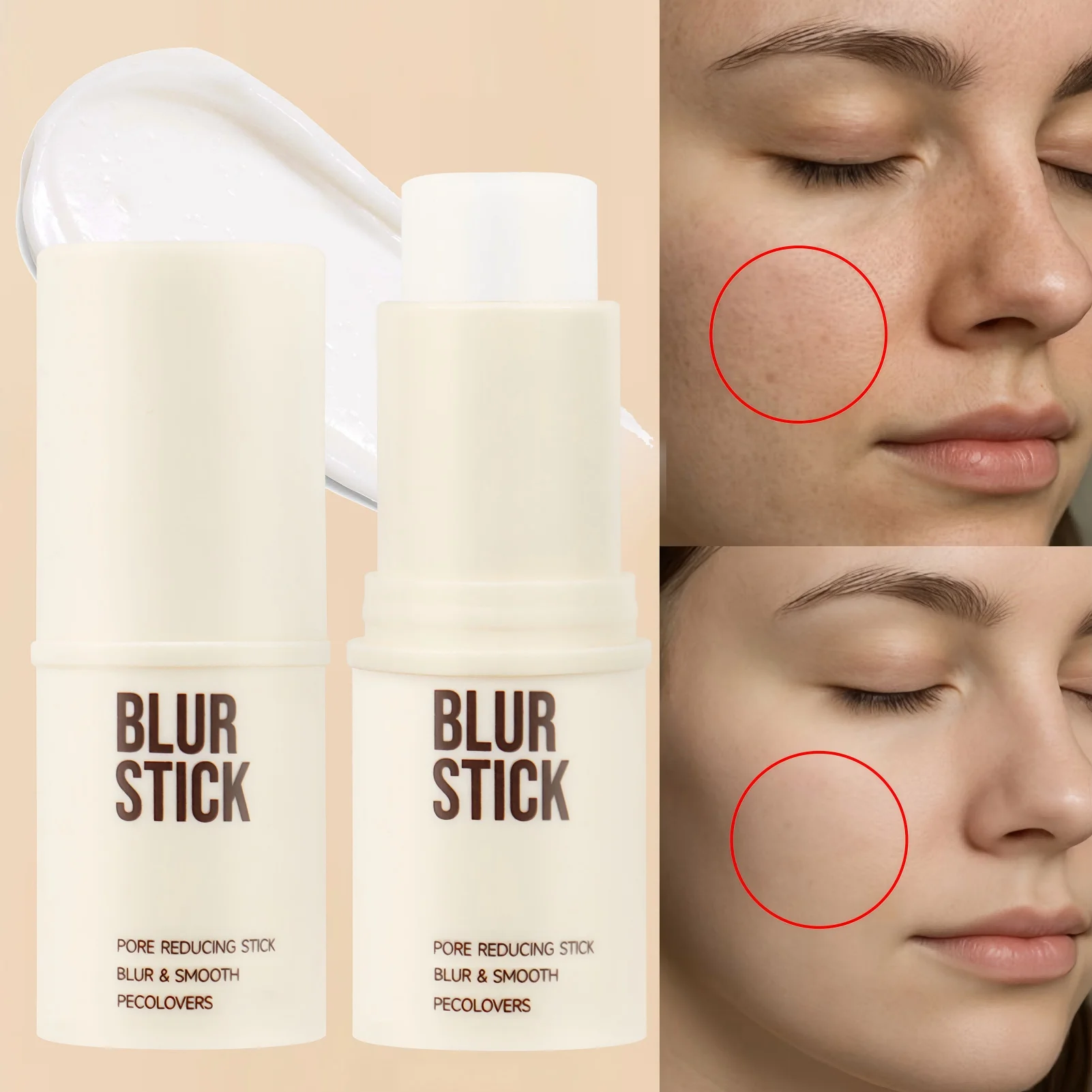 Tidesmit oil-control blur stick face makeup for a flawless finish that minimizes pores and provides waterproof wear