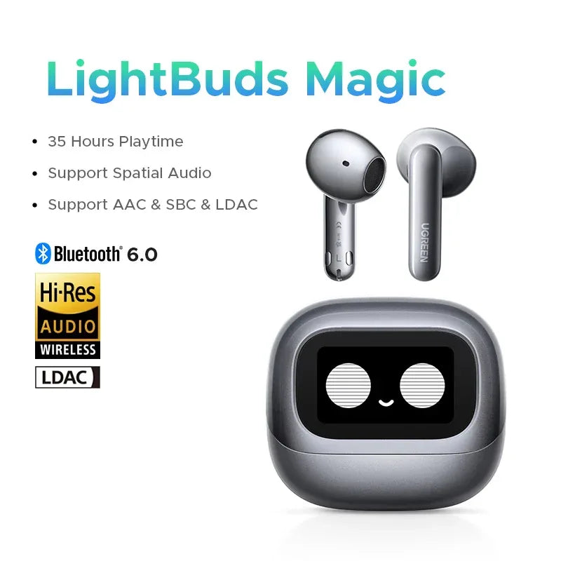 Tidesmit Wireless Earbuds with Smart LCD Screen Case - Black Black China Mainland Tidesmit