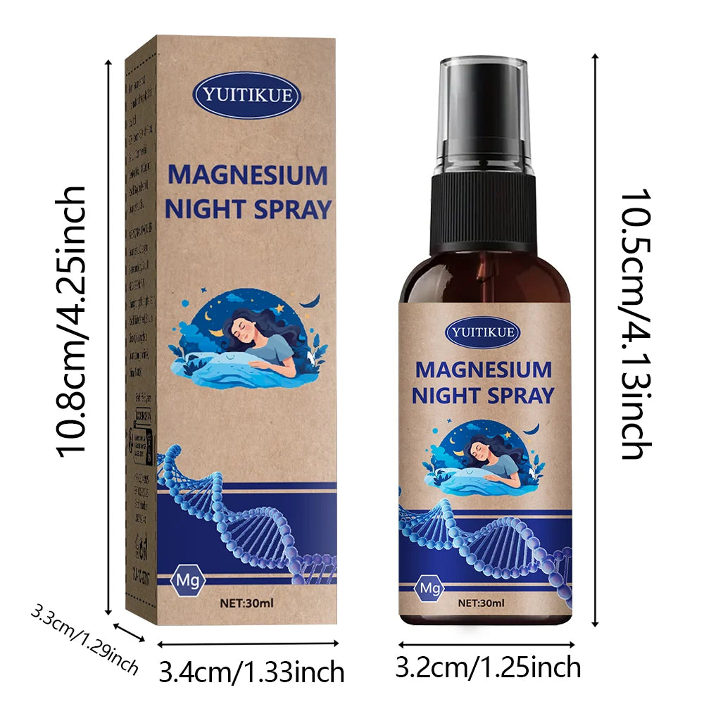 Magnesium Night Spray 30ml - with Lavender Oil, Promotes Relaxation & Sleep, SPA-Like Feel, Plant-Based & Gentle Formula