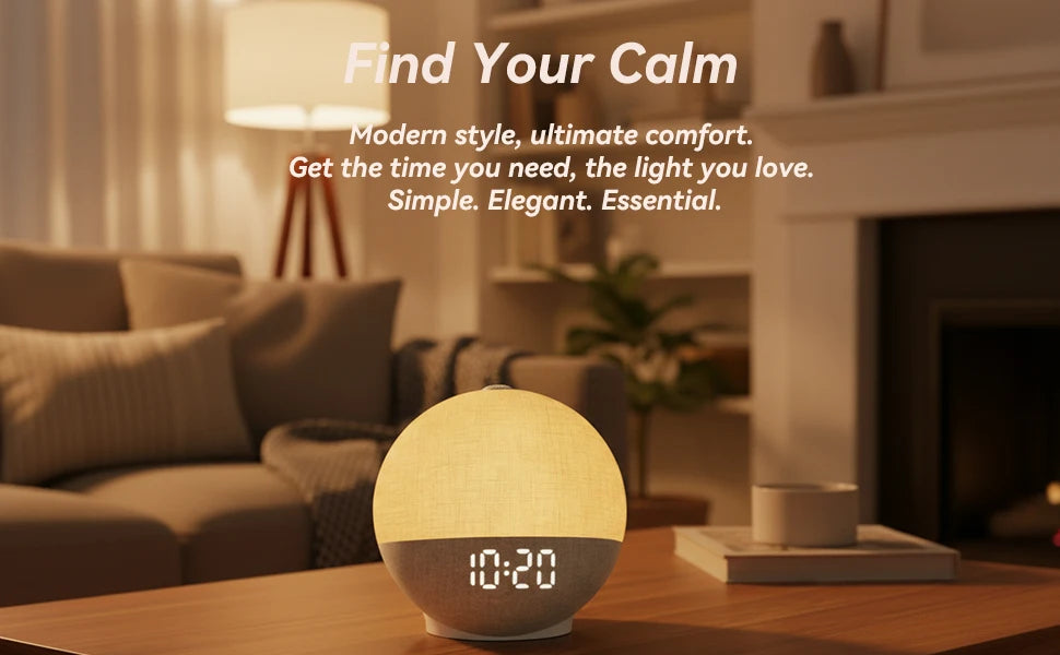Wake Up Light Sunrise Alarm Clock White Noise Sound Machine Bluetooth Speaker Color Changing Night Lights for Bedroom Ideal Gift