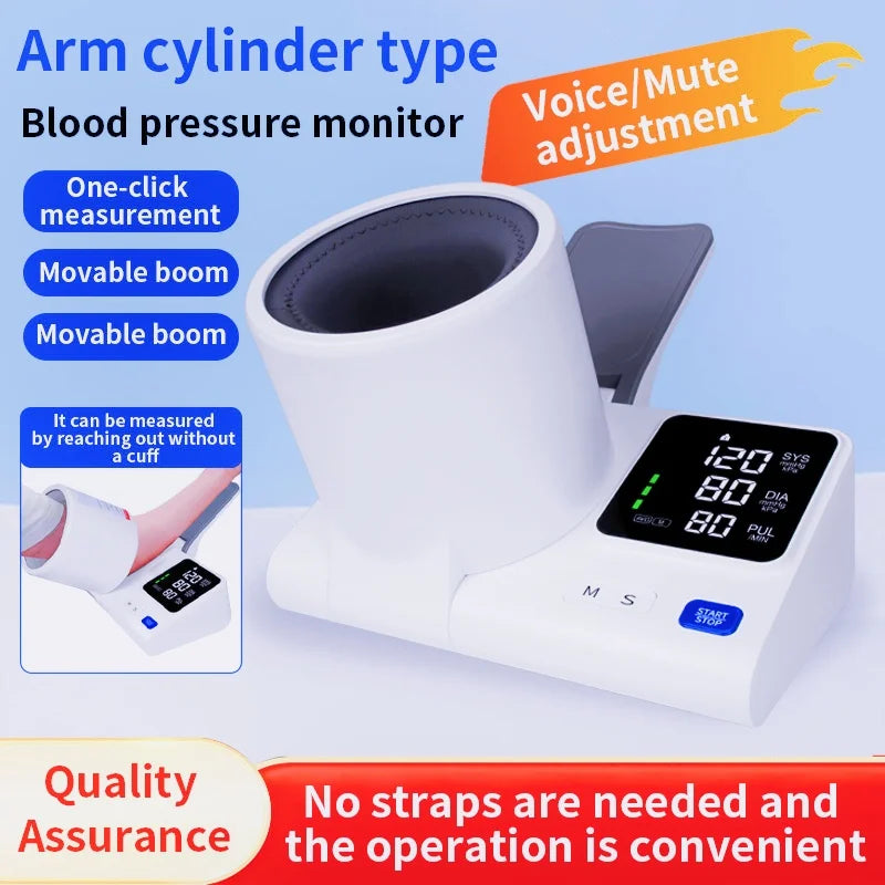 Household Medical Upper Arm Blood Pressure Monitor Foldable Arm Tunnel Blood Pressure Monitor Heart Rate Pulse Monitor
